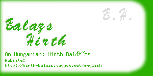 balazs hirth business card